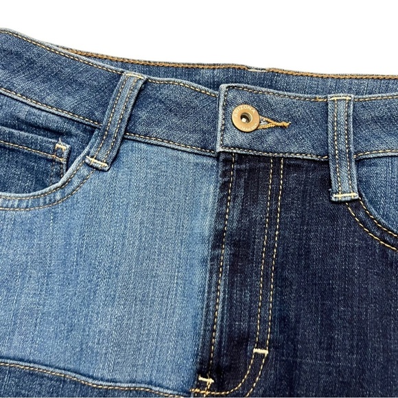 Arizona Mixed Panel Blue Denim Jeans Skirt Jrs Size 3 - Picture 4 of 9